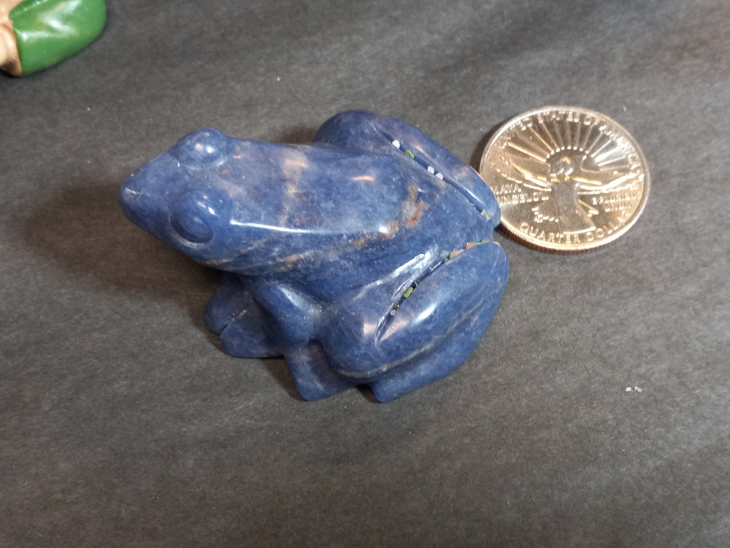 Sodalite Frog Carving