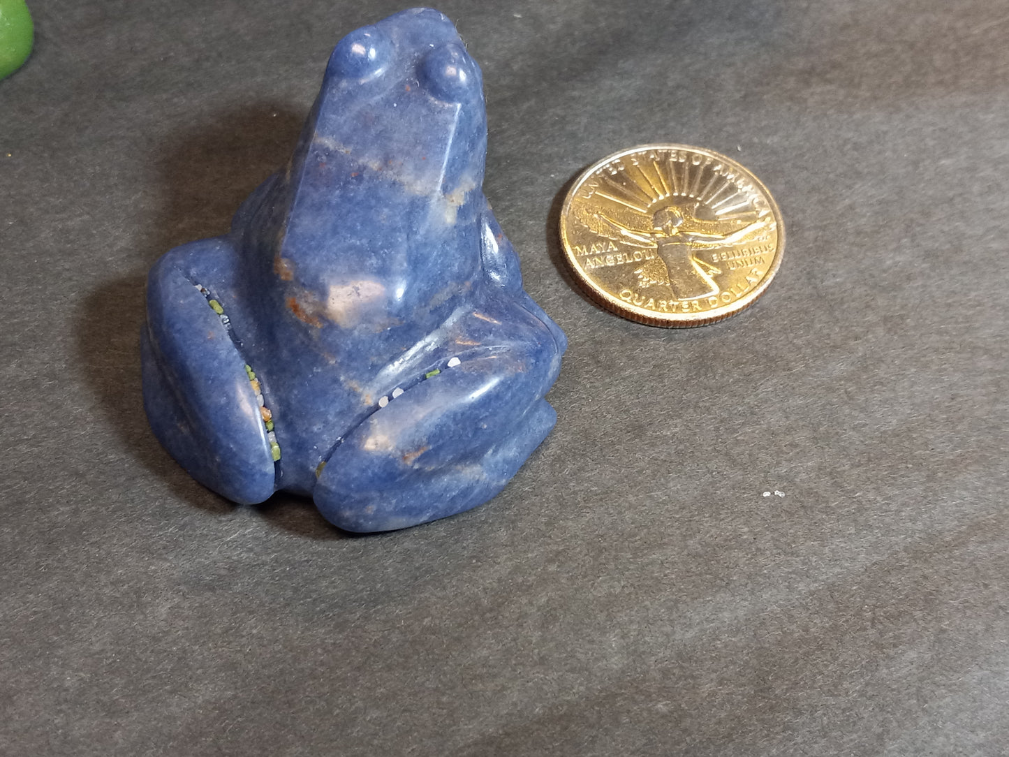 Sodalite Frog Carving