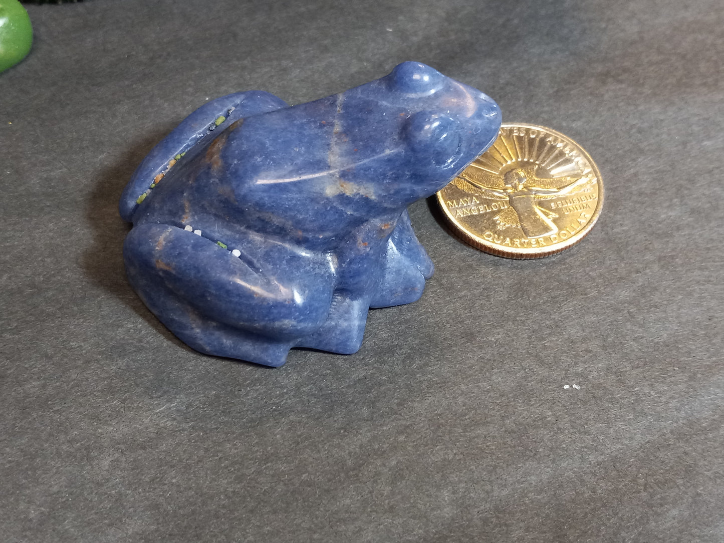 Sodalite Frog Carving