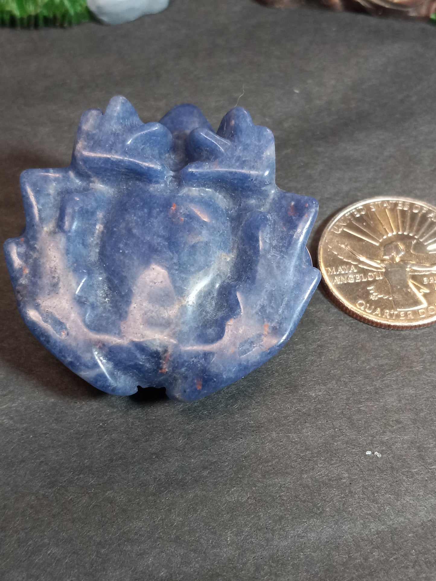 Sodalite Frog Carving