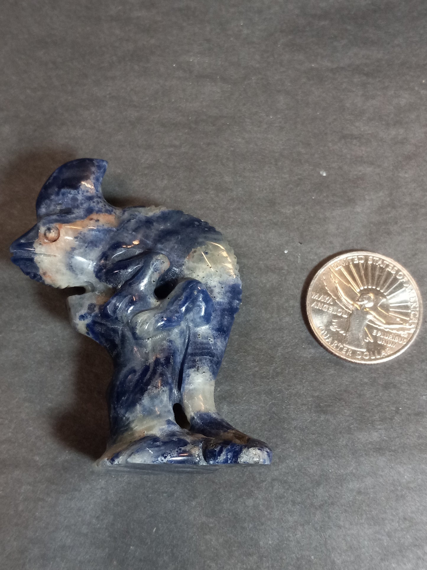 Sodalite Iguana Carving