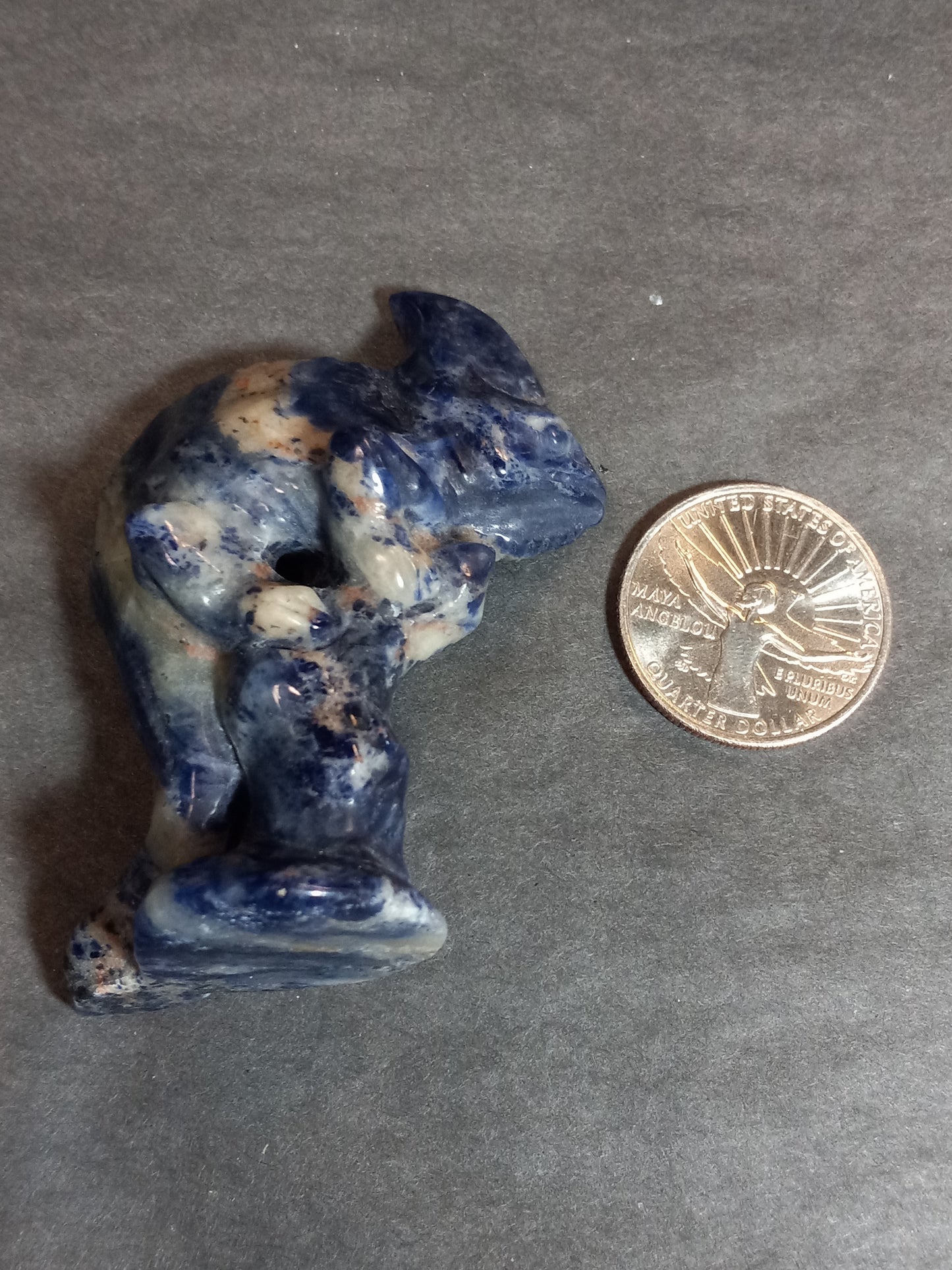 Sodalite Iguana Carving