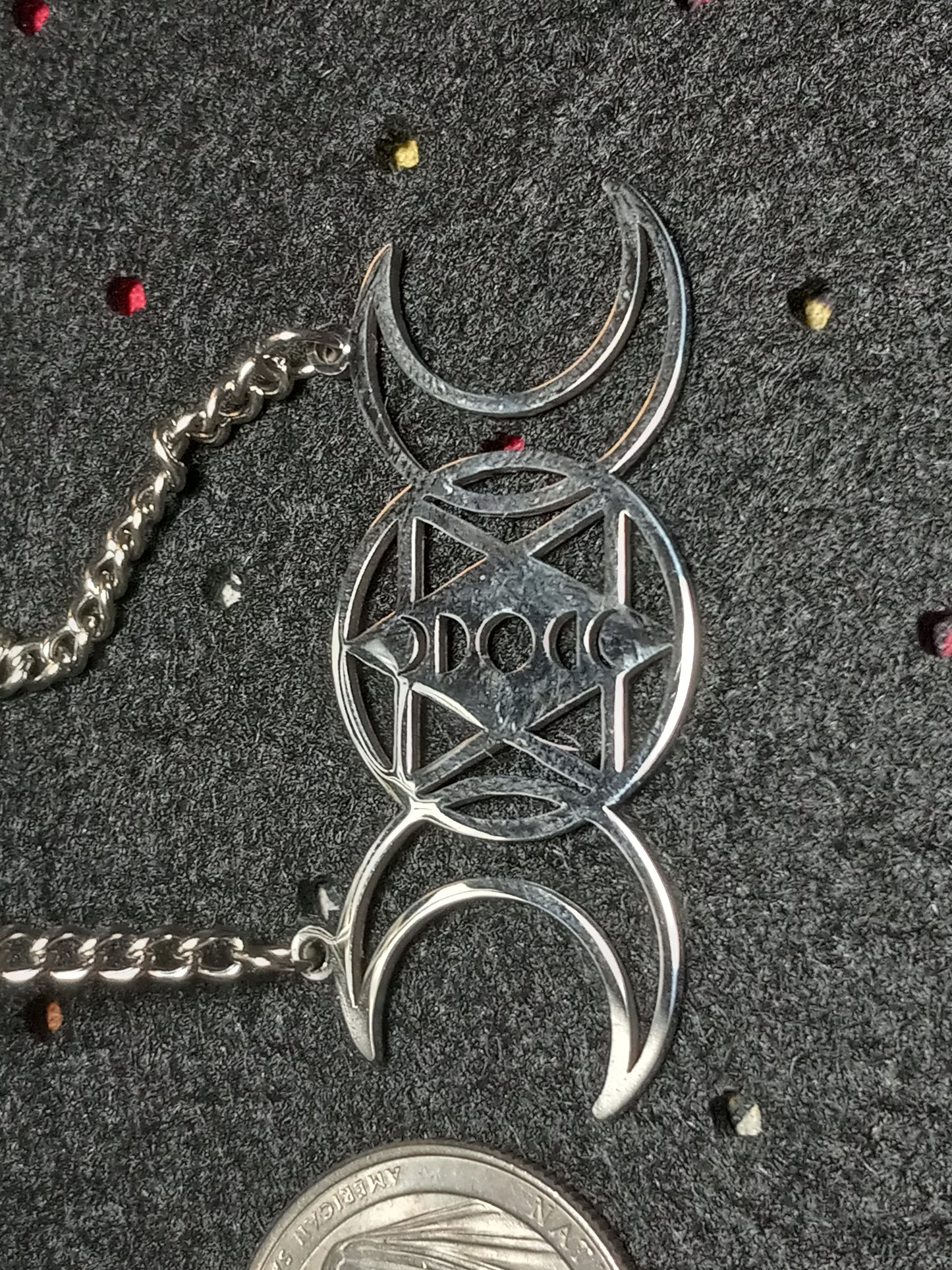 Stainless Steel Triple Goddess Necklace