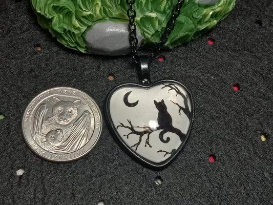 Cat Heart Necklace