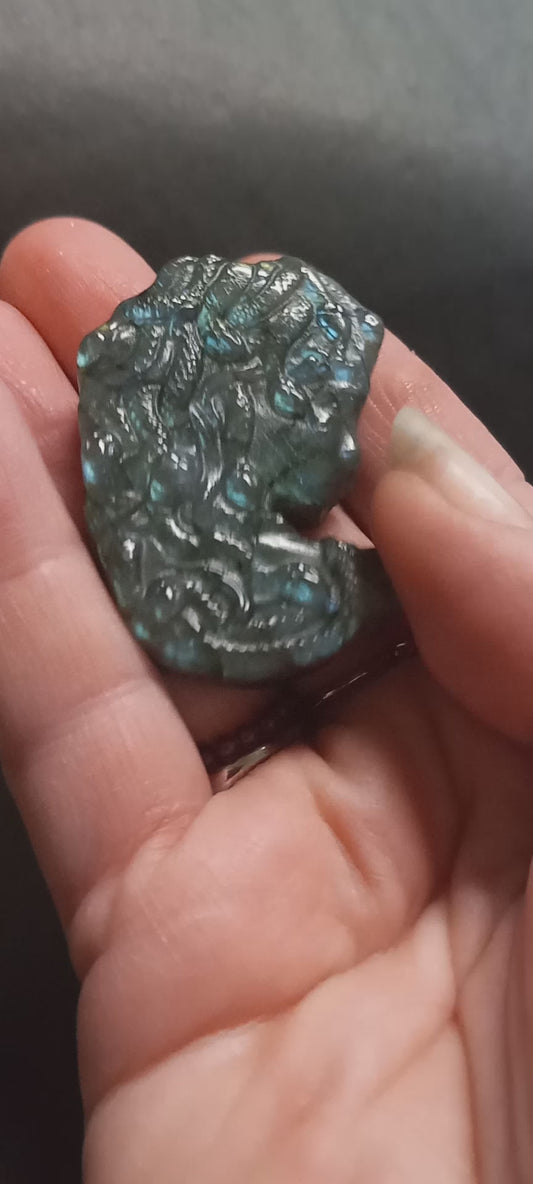 Labradorite Medusa Head Carving